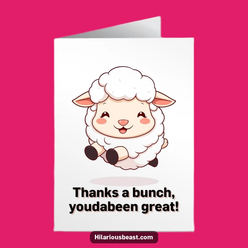 Free Printable Sheep Thank You Card: Funny Fluffy Sheep Downloadable Gratitude