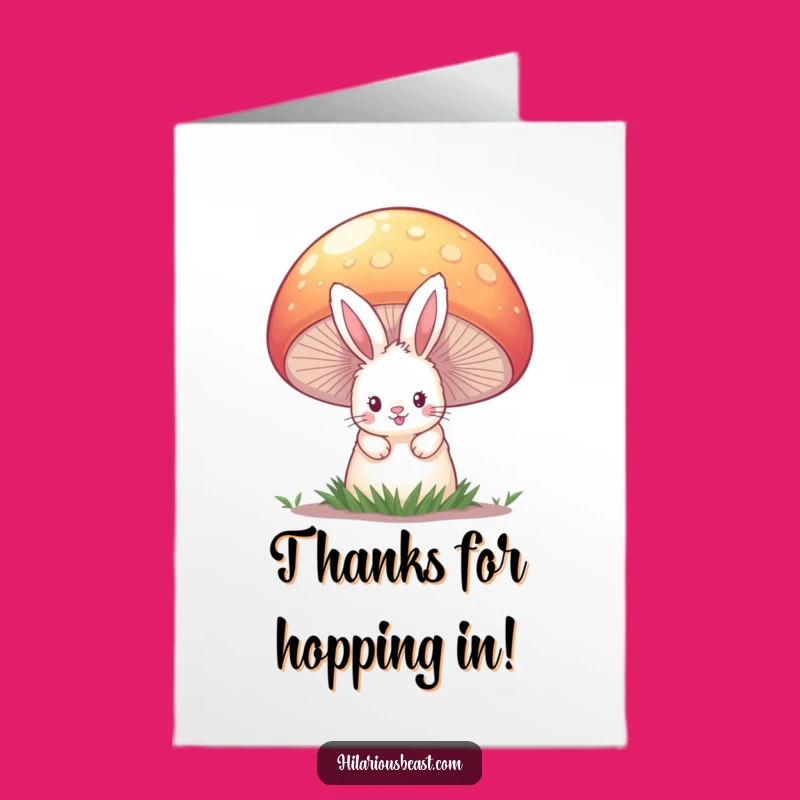 Free Printable Thank You Card: Bunny Mushroom Thanks, Adorable Downloadable Gift