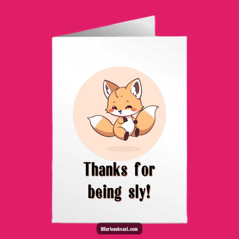 Free Printable Thank You Card: Dizzy Fox Thanks, Cute Downloadable Gift