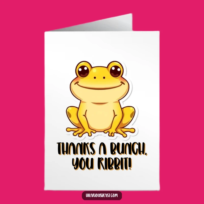 Free Printable Thank You Card: Goofy Frog Grin Funny Downloadable Gift