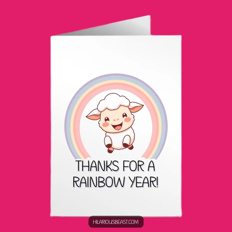 Free Printable Thank You Card: Rainbow Sheep Gratitude, Cute Downloadable Gift