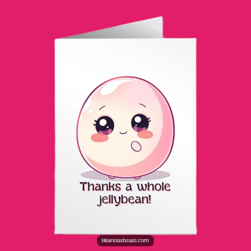 Free Printable Thank You Card: Shy Blob & Jellybean, Heartfelt Funny Downloadable Gift