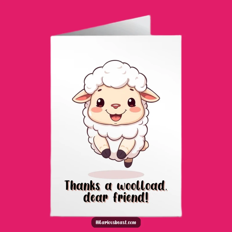 Free Printable Sheep Thank You Card: Bouncing Grin Downloadable for Thanks