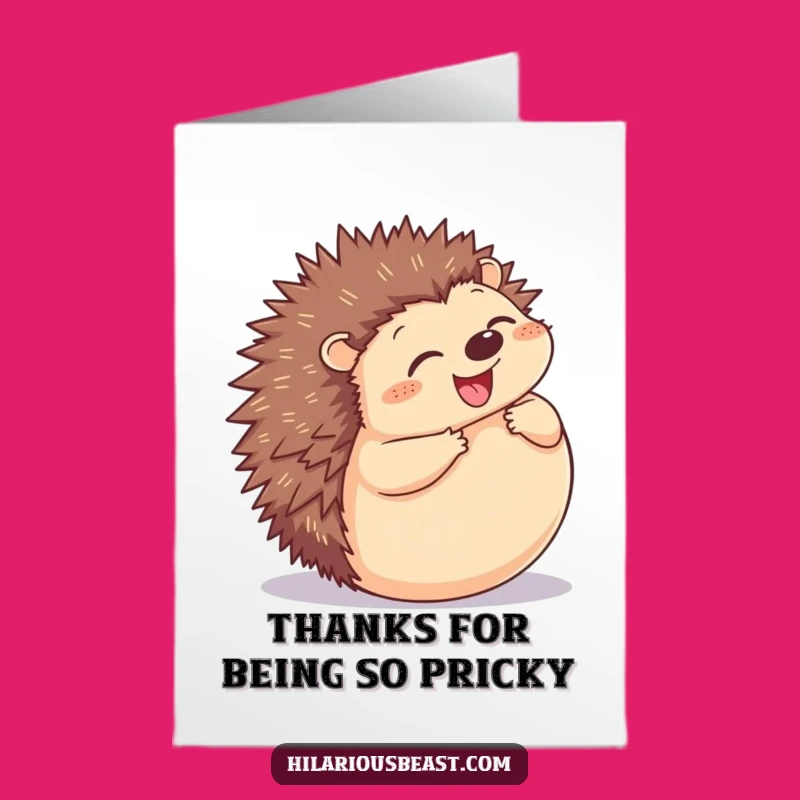 Free Printable Hedgehog Thank You Card: A Joyful Roll of Gratitude Downloadable Gift