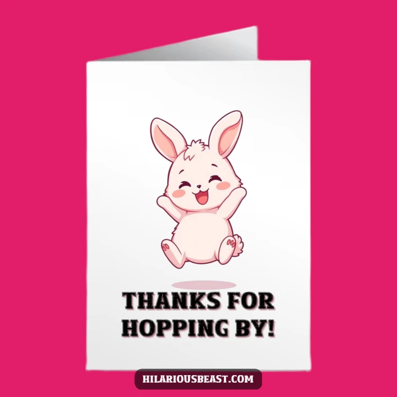Free Printable Joyful Bunny Thank You Card - Bouncing Gratitude Downloadable Gift
