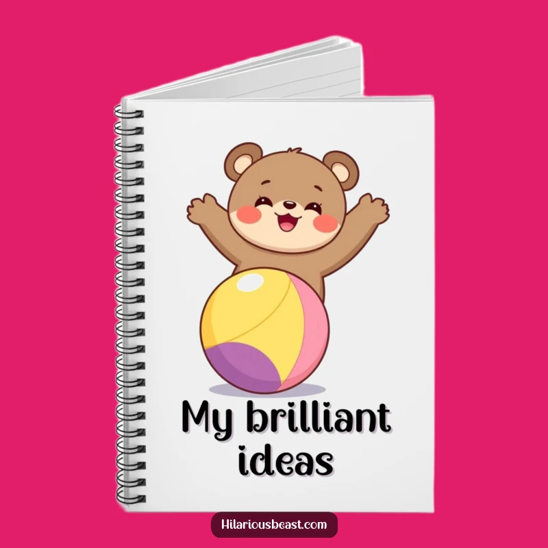 Funny Bear Cub Balancing Notebook for Jotting Down Happy Thoughts