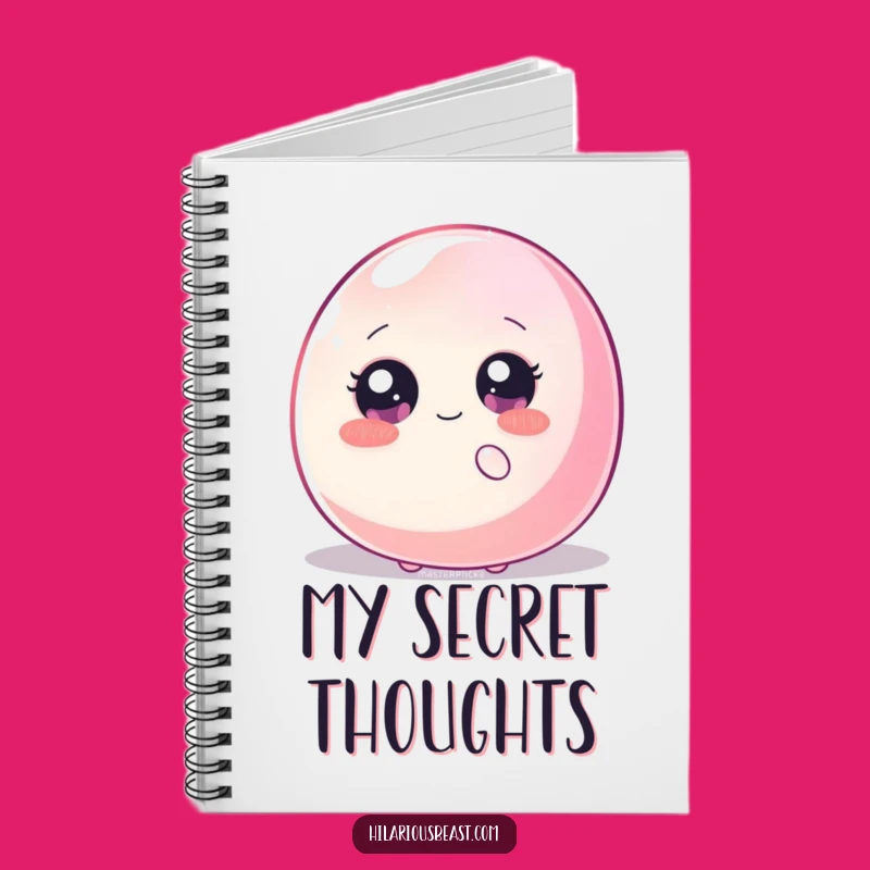 Funny Shy Blob Notebook - Sparkly Eyes Hiding, Journal Your Thoughts Humorously Gift