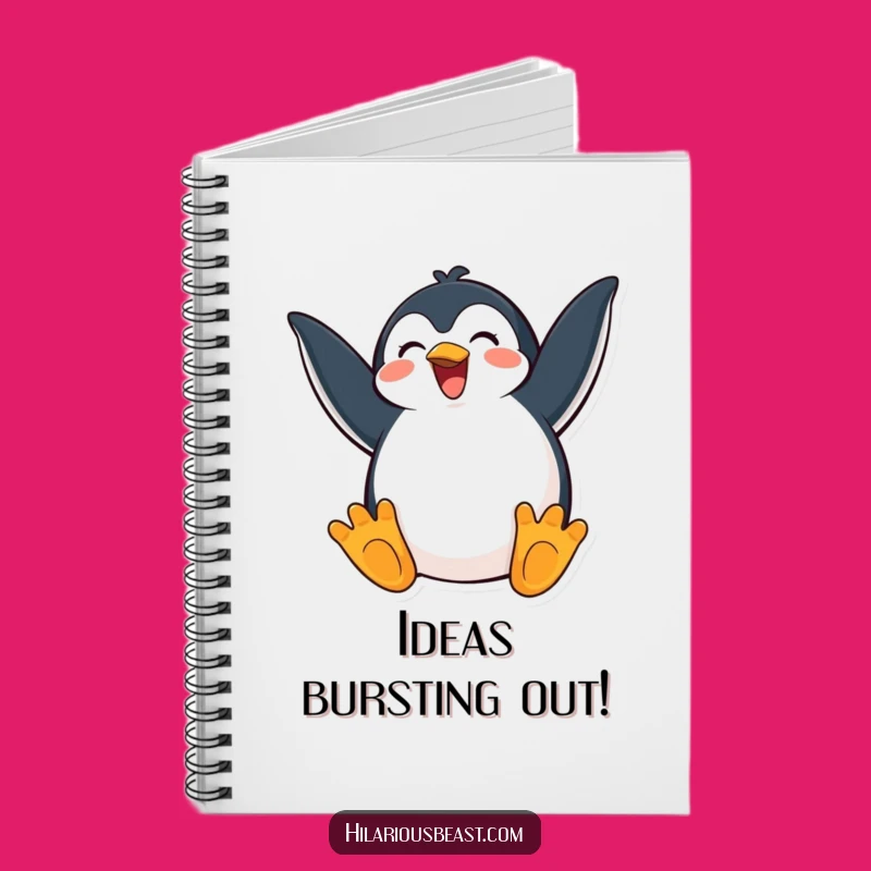 Funny Happy Penguin Notebook - Exaggerated Excitement Journal Gift