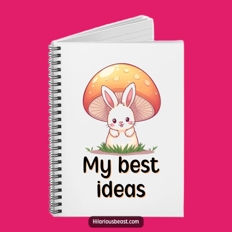 Funny Bunny Mushroom Notebook - Whimsical & Hilarious Journal Gift