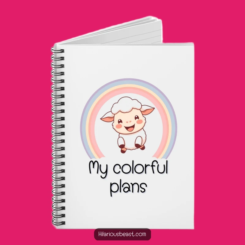 Funny Happy Sheep Rainbow Notebook - Joyful & Hilarious Journal