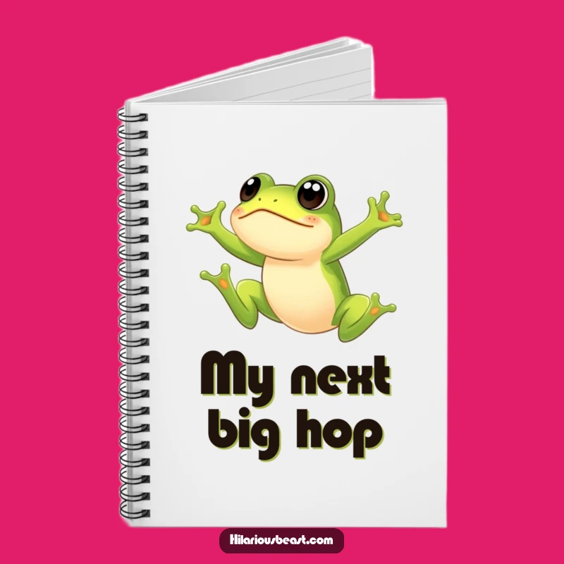 Funny Frog Notebook: Journal with Leaping Frog & Surprised Face, Funny Gift for Writers
