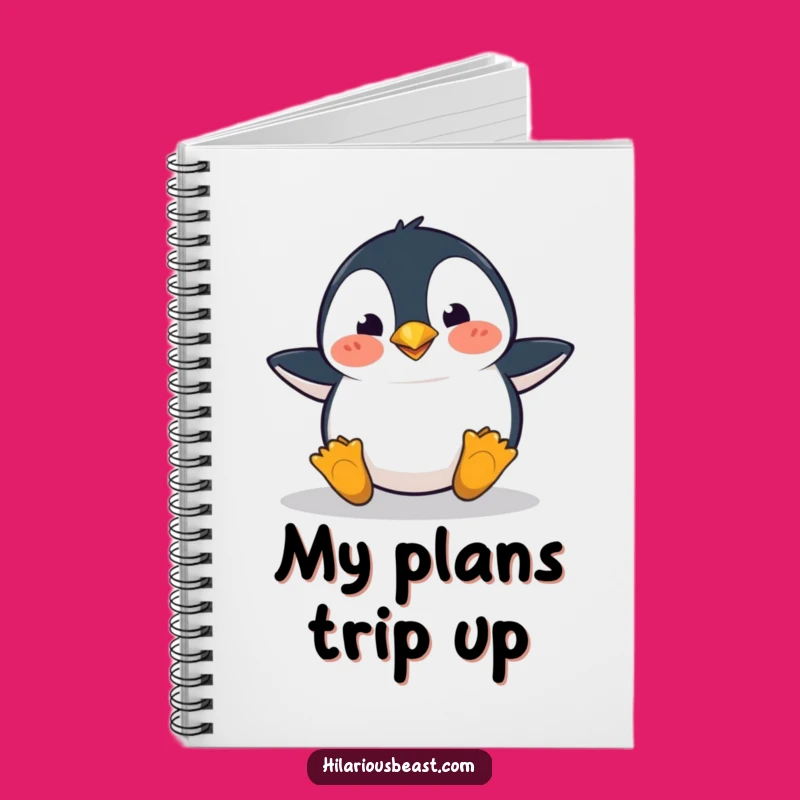 Funny Penguin Notebook - Clumsy Tripping Journal, Perfect Gift for Note-Takers