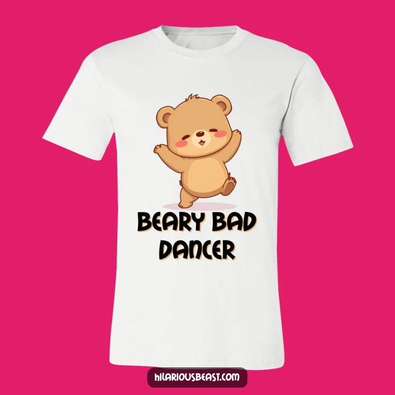 Funny Clumsy Bear Cub T-Shirt, Shaky Dance Tee, Humorous Animal Lover Gift