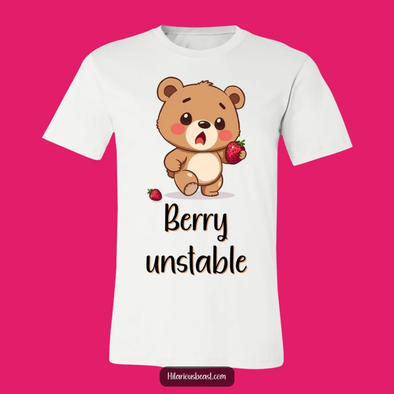 Funny Bear Cub Stumble Tee - Surprised Berry Balance Shirt Gift