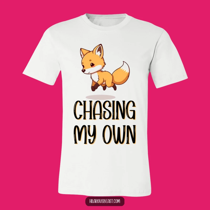 Funny Fox Cub T-Shirt - Playful Circle Chase Tee, Comical Gift