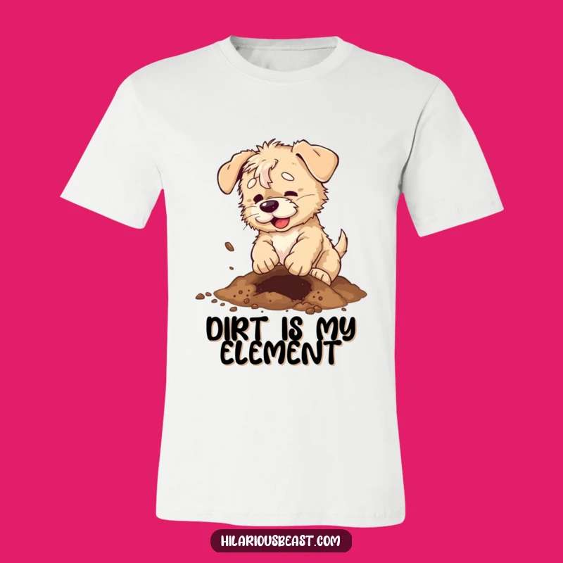 Funny Scruffy Puppy Digging T-Shirt, Hilarious Doggy Digger Tee for Gift