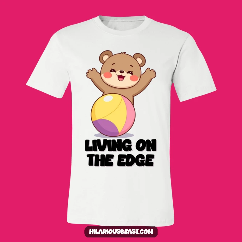 Funny Bear Cub Balancing T-Shirt A Joyful Tee for Happy Souls