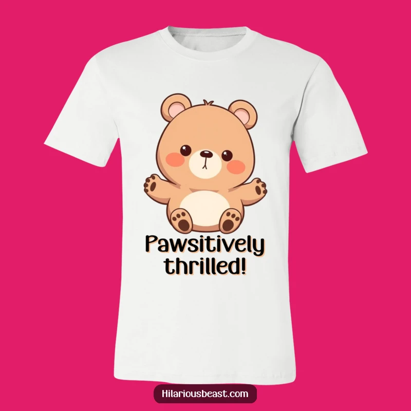 Funny Bear T-Shirt: Enthusiastic Waving Character, Hilarious Tee for Friendly Folks