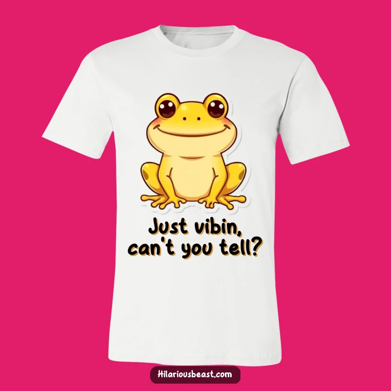 Funny Goofy Grin Frog T-Shirt, Cheerful Yellow Frog Tee, Humorous Gift for All