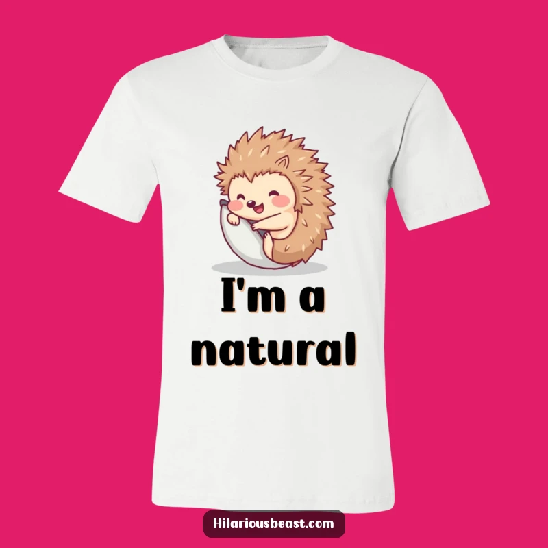 Funny Hedgehog T-Shirt - Cheerful Rolling Animal Humor Tee For Gifts