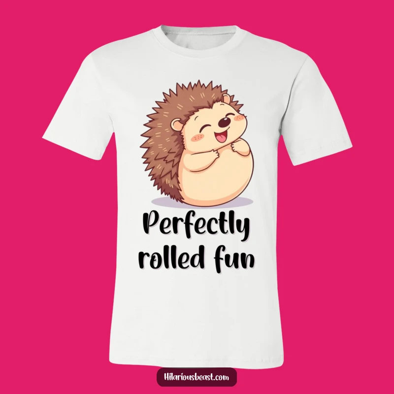 Funny Hedgehog T-Shirt - Grinning Spiky Ball Tee, Comical Gift