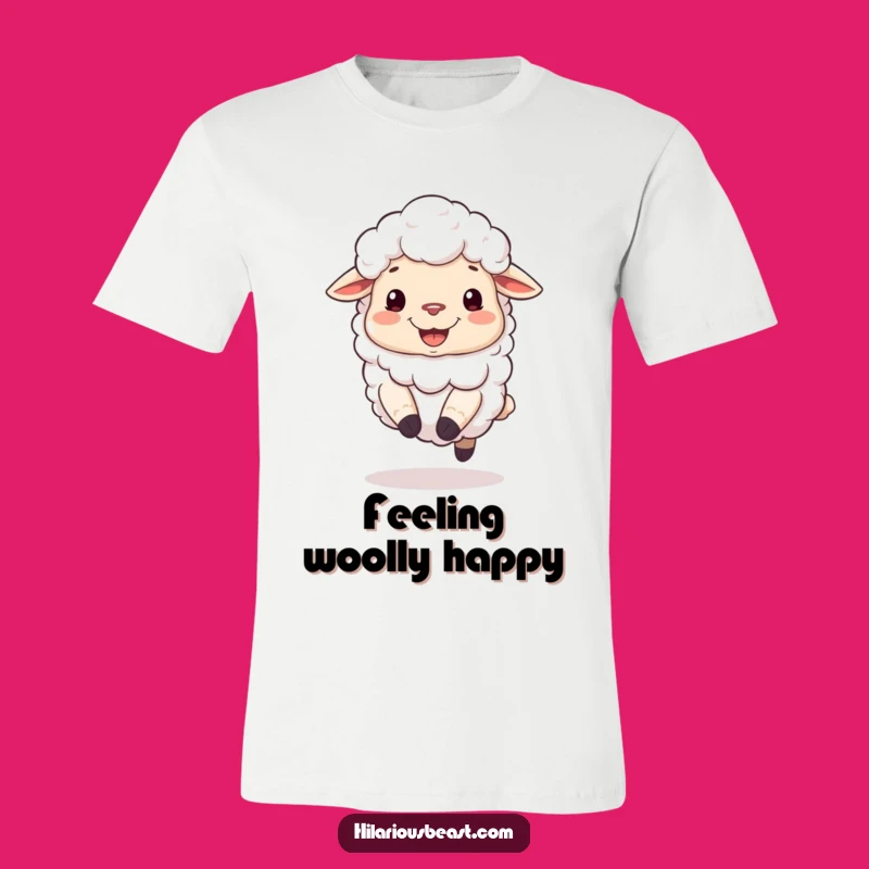 Funny Sheep Grin T-Shirt - Silly Bouncing Fluffy Tee