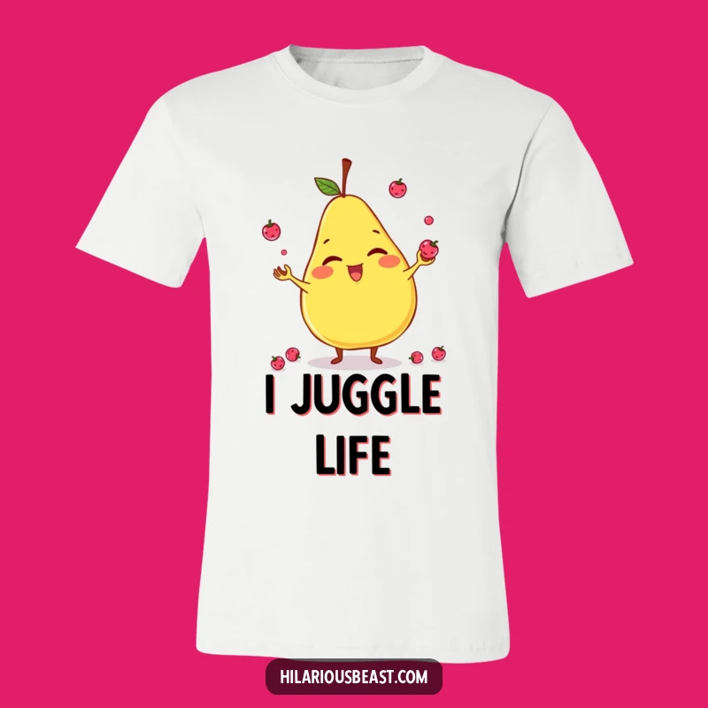 Funny Pear Juggling T-Shirt: Wear Your Fruitful Balance with Humor
