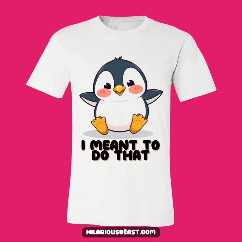 Funny Clumsy Penguin T-Shirt - Surprised Fall Graphic, Perfect Humorous Gift