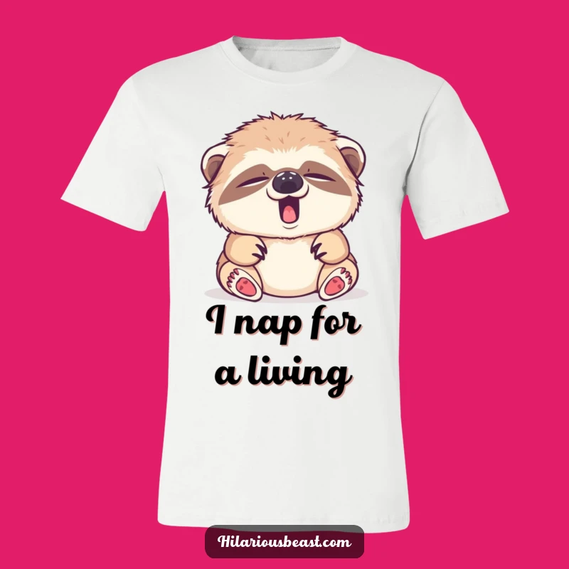 Funny Sleepy Sloth Cub T-Shirt: Tiny Yawn Tee, Comfort Gift
