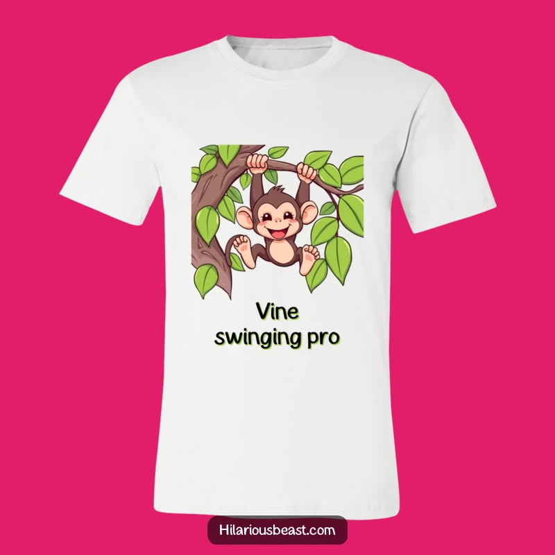 Funny Monkey T-Shirt: Mischievous Vine Swinger, Perfect Comedic Jungle Gift