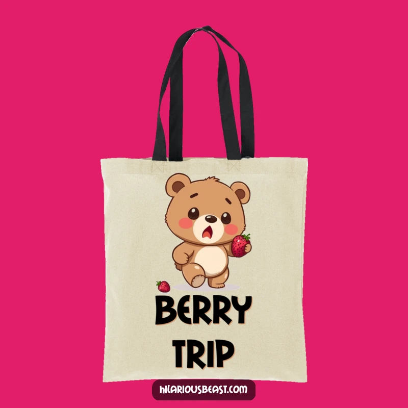Funny Bear Cub Stumble Tote Bag - Surprised Berry Balance Carryall Gift