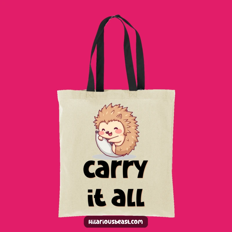 Funny Hedgehog Tote Bag - Quirky Rolling Animal Accessory, Great Funny Gift