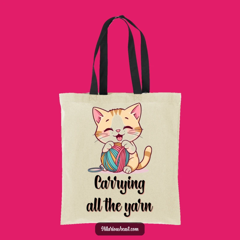 Funny Cat Yarn Tote Bag: Carry Your Playful Spirit Everywhere