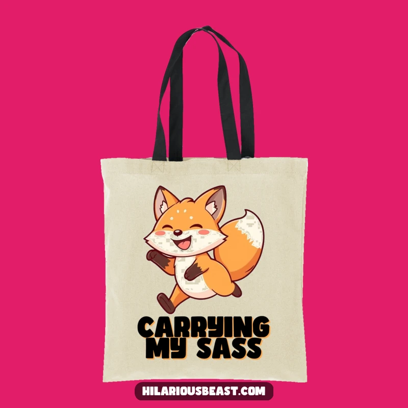 Funny Kawaii Fox Leaping Tote Bag Your Stylish Accessory for Adventures