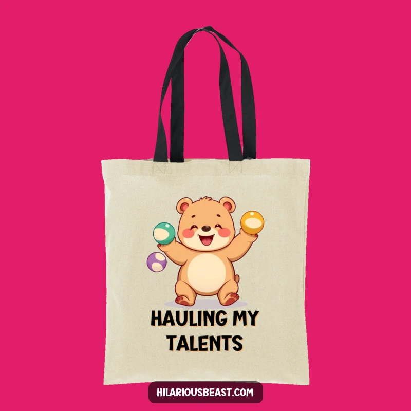 Funny Bear Cub Juggling Balls Tote Bag - Stylish & Hilarious Circus Gift
