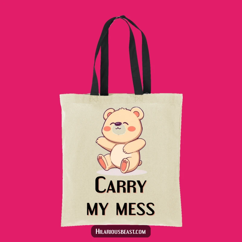 Funny Bear Cub Tote Bag: Carry Your Giggles with This Clumsy Animal Bag