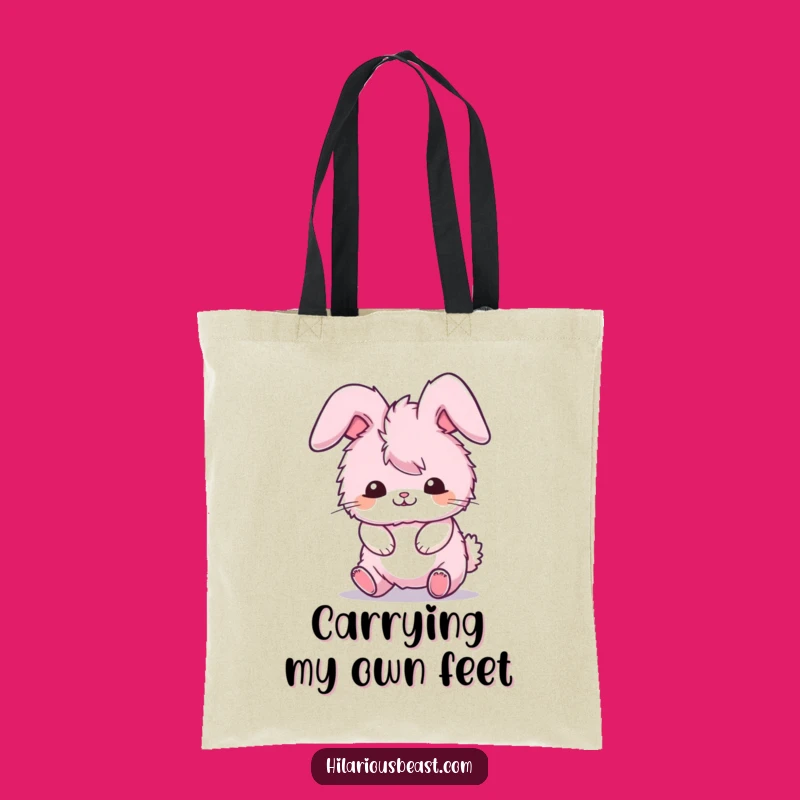 Funny Bunny Tote Bag: Comical Tripping Carryall, Chic Funny Gift