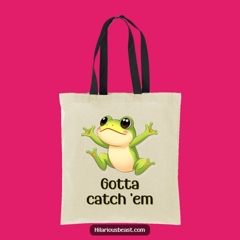 Funny Frog Tote Bag: High-Leaping Frog Art, Durable & Hilarious Funny Gift Bag