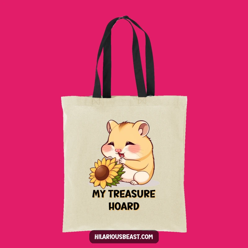Funny Hamster Cub Tote Bag: Seed Munching Carryall, Pet Lover Gift