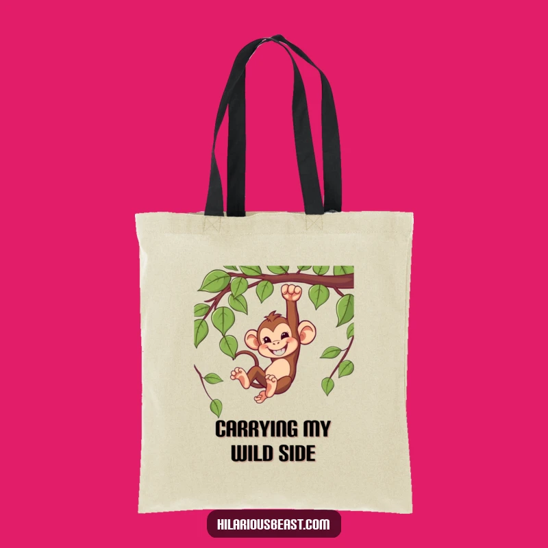 Funny Monkey Grin Tote Bag - Mischievous Swinger Carryall