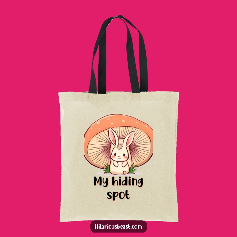 Funny Startled Rabbit Tote Bag - Wobbly Mushroom Shopping Bag Gift